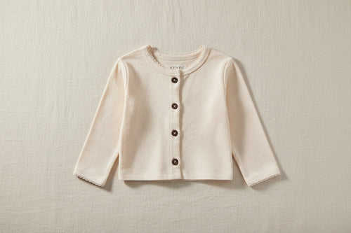 Clara Pointelle Button Down Cardigan